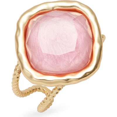 Karine Sultan Bezel Set Crystal Ring In Pink
