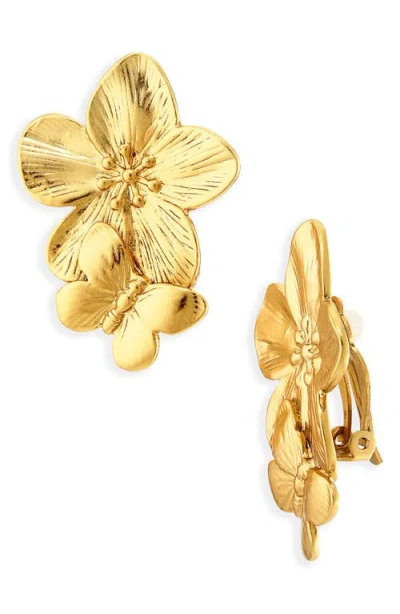 Karine Sultan Bloom Clip-on Earrings In Gold