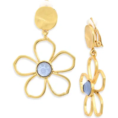 Karine Sultan Bloom Drop Clip-on Earrings In Gold