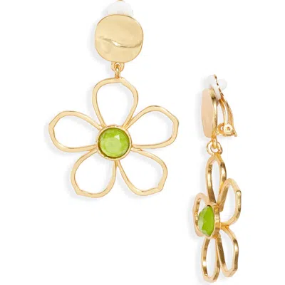Karine Sultan Bloom Drop Clip-on Earrings In Gold