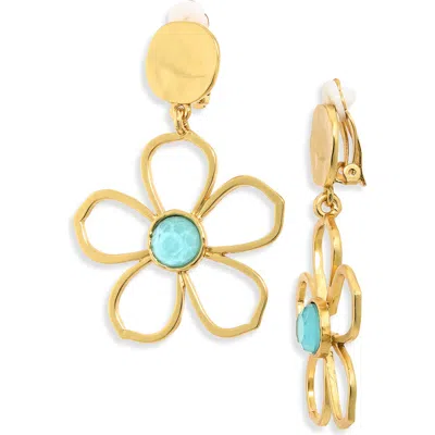 Karine Sultan Bloom Drop Clip-on Earrings In Gold