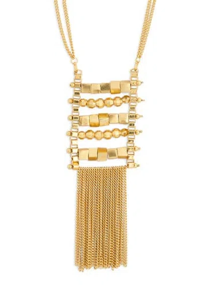 Karine Sultan Boho Tassel Necklace In Gold