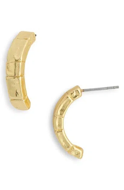Karine Sultan Brick Half Hoop Earrings In Gold