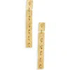 Karine Sultan Brushed Bar Drop Earrings In Gold