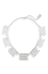 Karine Sultan Brushed Bar Statement Necklace In Silver