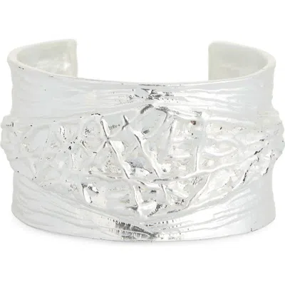 Karine Sultan Brushed Crisscross Cuff Bracelet In Metallic