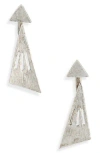 Karine Sultan Brushed Front/back Drop Earrings In Silver