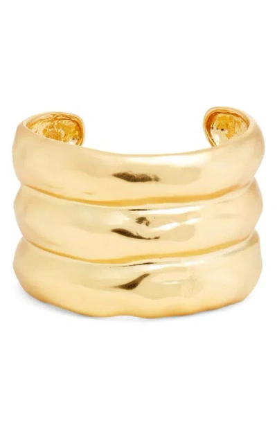 Karine Sultan Bubble 3-row Cuff Bracelet In Gold