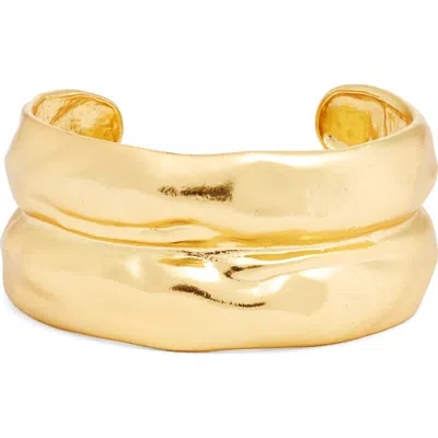 Karine Sultan Bubble Textured Cuff Bracelet In Gold