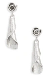 Karine Sultan Bugle Drop Earrings In Silver