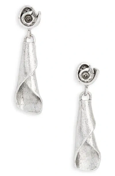 Karine Sultan Bugle Drop Earrings In Silver