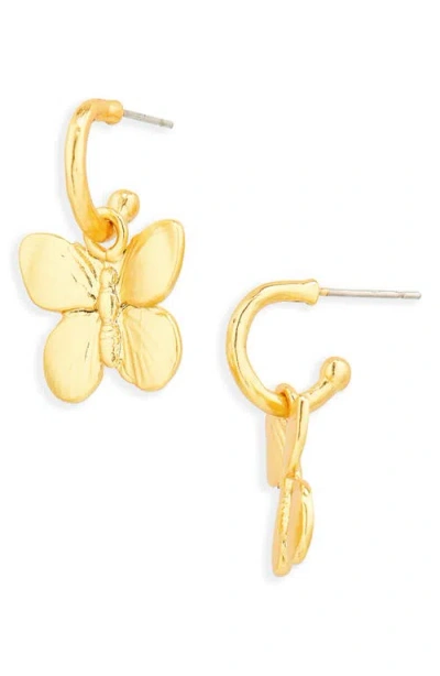 Karine Sultan Butterfly Charm Drop Earrings In Gray