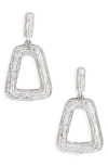 Karine Sultan Chunky Trapezoid Link Drop Earrings In Metallic