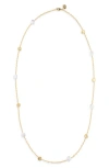Karine Sultan Coin & Pearl Station Necklace In Gold