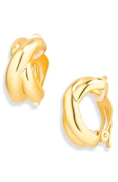 Karine Sultan Crisscross Clip-on Earrings In Gold