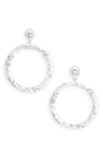 Karine Sultan Crystal Circle Drop Earrings In Silver