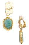 Karine Sultan Crystal Clip-on Drop Earrings In Gold