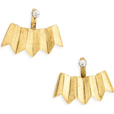 Karine Sultan Crystal Crown Ear Jackets In Gold