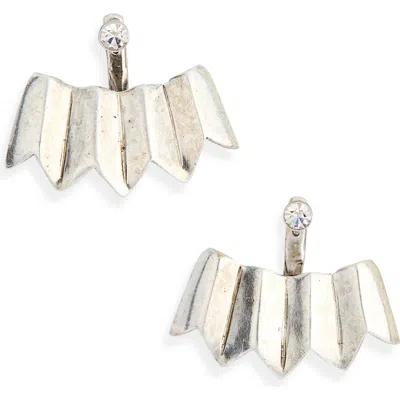Karine Sultan Crystal Crown Ear Jackets In Metallic