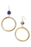 Karine Sultan Crystal Drop Hoop Earrings In Gold
