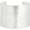 Karine Sultan Crystal Hammered Open Cuff Bracelet In Metallic