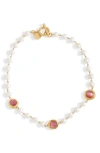 KARINE SULTAN KARINE SULTAN CRYSTAL STATION CULTURED PEARL NECKLACE