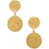 Karine Sultan Cuban Disc Clip-on Earrings In Gold