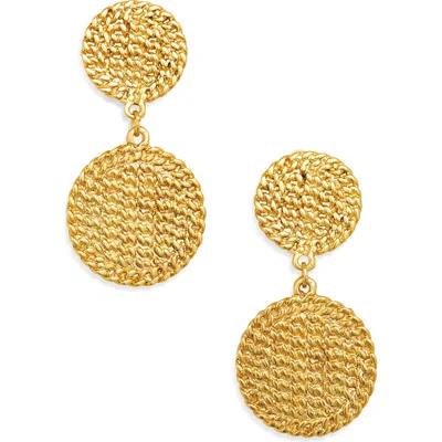 Karine Sultan Cuban Disc Clip-on Earrings In Gold
