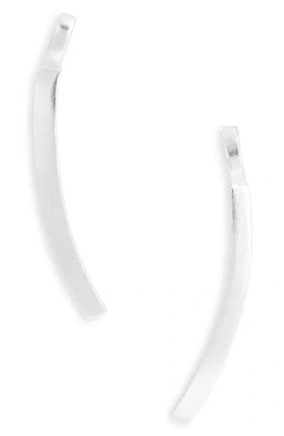 Karine Sultan Curved Bar Drop Earrings In Metallic