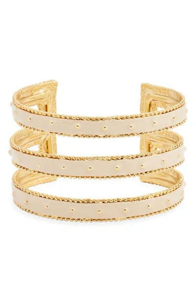 Karine Sultan Dots & Lines Cuff Bracelet In Gold