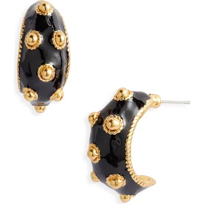 Karine Sultan Dots Hoop Earrings In Black