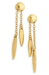 Karine Sultan Double Chain Drop Earrings In Gold