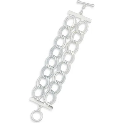 Karine Sultan Double Chain Toggle Bracelet In Metallic