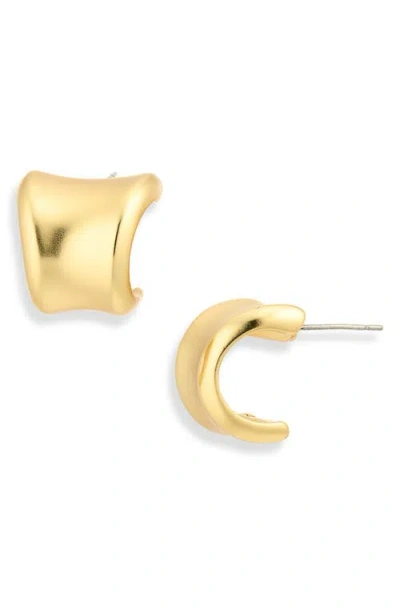 Karine Sultan Double Edge Hoop Earrings In Gold