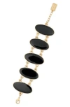 Karine Sultan Enamel Bracelet In Black