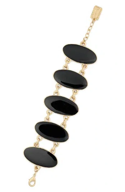 Karine Sultan Enamel Bracelet In Black