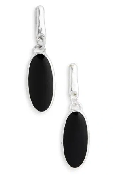 Karine Sultan Enamel Drop Earrings In Silver
