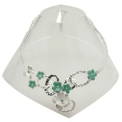 Karine Sultan Enameled Leaf Bib Necklace In Color In Multi