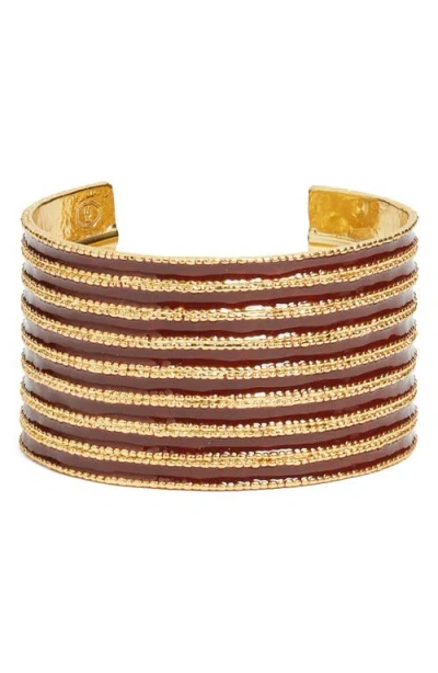 Karine Sultan Espresso Cuff Bracelet In Gold