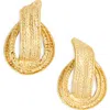 Karine Sultan Etched Knot Stud Earrings In Gold