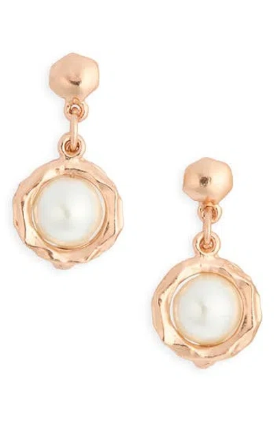 Karine Sultan Faux Pearl Drop Earrings In Gold
