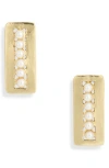 Karine Sultan Faux Pearl Rectangular Drop Earrings In Gold