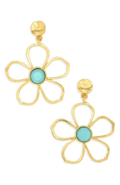 Karine Sultan Flower Drop Earrings In Green