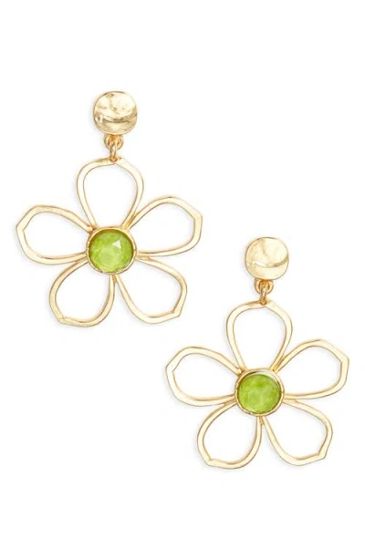 Karine Sultan Flower Drop Earrings In Green
