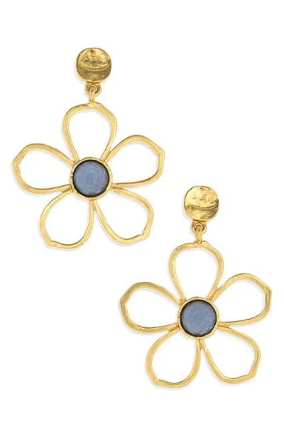 Karine Sultan Flower Drop Earrings In Green