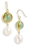 Karine Sultan Freshwater Pearl Drop Earrings In Gold