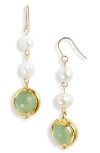 Karine Sultan Freshwater Pearl Drop Earrings In Gold