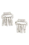 Karine Sultan Fringe Swing Drop Earrings In Metallic