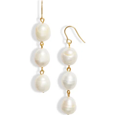 Karine Sultan Galore Cultured Pearl Drop Earrings In Gold