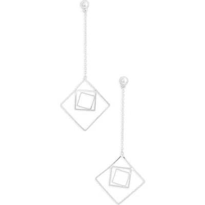 Karine Sultan Geometric Drop Earrings In Silver